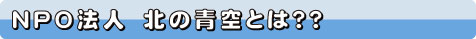 ＮＰＯ法人　北の青空とは？？ 